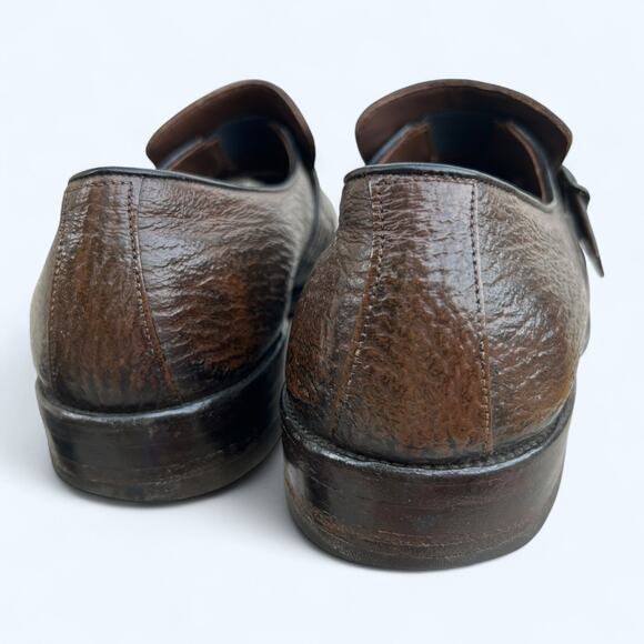 Vintage 70s Allen Edmonds Ostendo Lisbon II Shark Skin Monk Strap Shoes 8.5 C main image 10